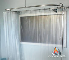 Овальна/кругла штанга для душової шторки на замовлення з нержавіючої сталі в душ, до піддону або ванної