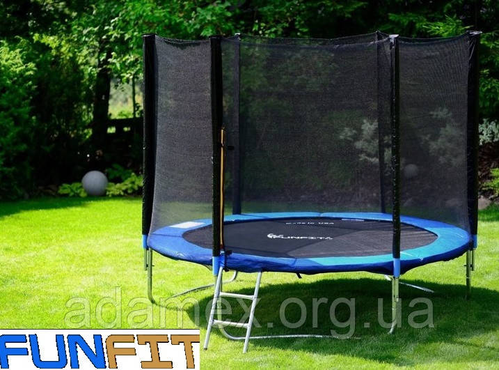 Батут FUNFIT 252 см із сіткою та драбинкою Польща-США