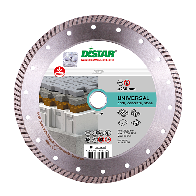Диск алмазний 125х22.2 мм Turbo Universal Bestseller DISTAR PROFI 3D1A1R