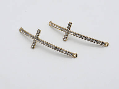 Хрестик у золотому кольорі декоративний розмір 54х15 мм Товари для рукоділля