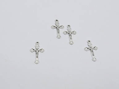 Хрестик кулон декоративний колір "античне срібло" 15х27 мм Товари для рукоділля та творчості