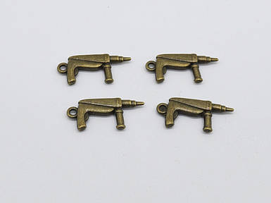 Металеві накладки автомат колір "антична бронза" 26х12 мм Товари для рукоділля та творчості