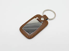 Брелок шкірзам, під гравіювання. Колір коричневий. 95х40мм, фото 3