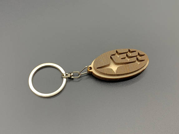 Брелок дерев'яний Subaru. 5см, фото 1