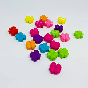 Елементи Пластикові Різнокольорові Декоративні для творчості та декупажу Намистинки Квіточка Мікс. 11 мм Намистини