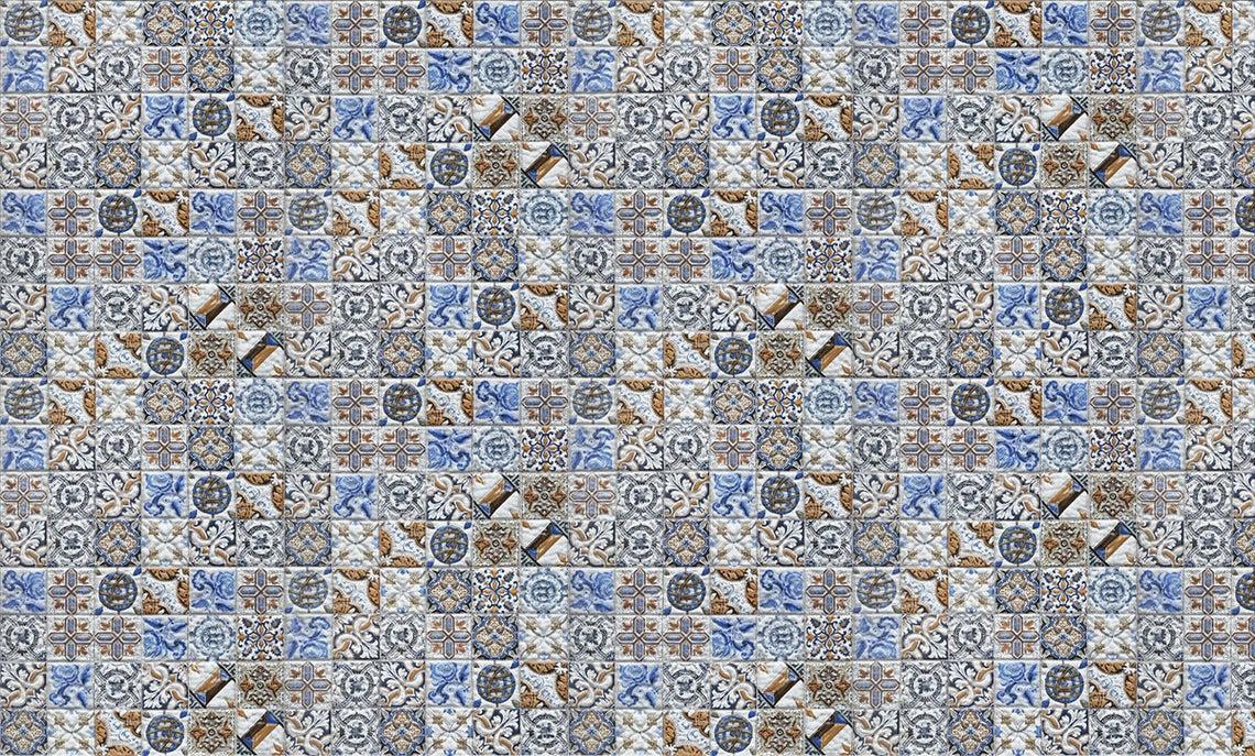 Винтажные обои плитка на стену в кухню Portuguese Vintage Tiles 155 см х 250 см - фото 4 - id-p1114617741