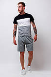 Спортивний літній чоловічий комплект футболки шорти бавовна триколірна весна літо Київ, фото 2