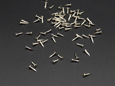 Цвяхи для декупажу скриньок. Колір "срібло". Крупна голівка. 1,5х8мм