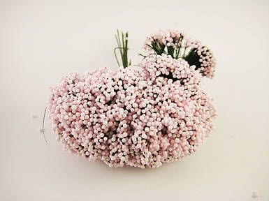 Кульки на гілках рожеві 12 штук/пучок на дроті для рукоділля, хобі, декору