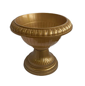 Кашпо підлогове на ніжці ММ ПЛАСТ Флорида ЗОЛОТИЙ  40см