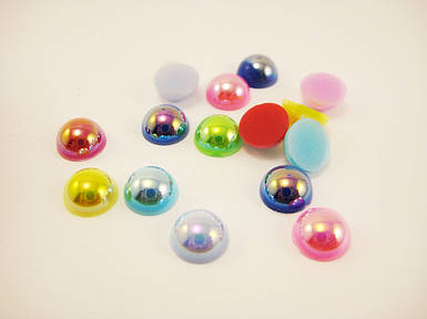 Напівнамистини різнокольорові 8 мм без отворів декоративні для декору, рукоділля, хобі