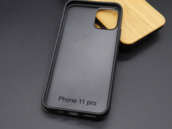 Дерев'яний чохол на смартфон iPhone 11 PRO "Бамбук" протиударний під гравіювання, фото 3