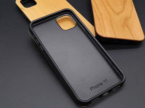 Протиударний чохол до смартфона iPhone 11 "Золотий дуб" дерев'яний під гравіювання, фото 4