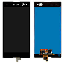 Дисплей для Sony Xperia C3 Dual D2502, D2533, модуль у зборі (екран і сенсор), оригінал Чорний