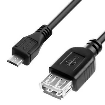 Кабель Karabuta OTG USB 2.0 — MicroUSB 0.3m Чорний (ADPT-00013)