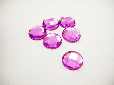 Стрази камені для прикрашання предметів / Плоскі / Колір фіолетовий / 10 мм