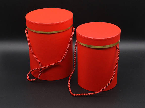 Коробки для квітів з шнурочком. 2шт/коплект. Колір червоний. 15х20см, фото 1