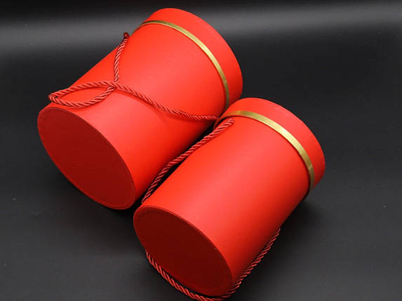 Коробки для квітів з шнурочком. 2шт/коплект. Колір червоний. 15х20см, фото 2