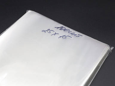 Поліпропіленові Фасувальні Пакети без липкої стрічки. 25х15 см. 25мкр. 100шт/уп. для пакування та зберігання