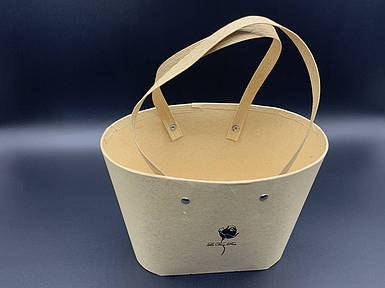 Капелюшкові коробки для квітів подарункові флористичні з ручкою 15х22см