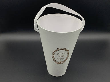 Коробки для квітів з ручкою. Колір білий. 20х13см