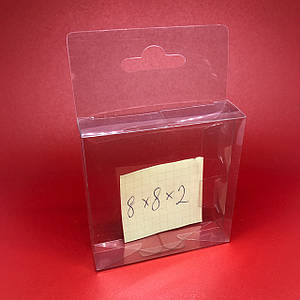 Збірна упаковка з європідвісом пластикова 8 х 8 х 2 см 200 мкр 50 шт прозора