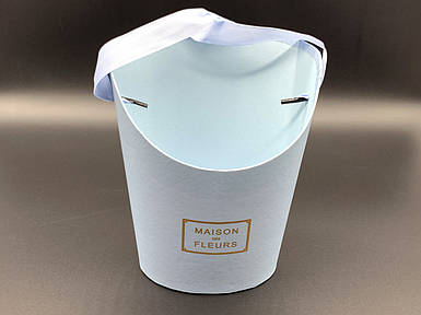 Коробки для квітів з ручкою. Колір блакитний. 19х15см