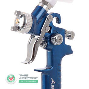 Краскопульт для фарбування авто HVLP форс. 0.8 мм бачок 125мл верх. пласт. AUARITA H-2000P-0.8, фото 2