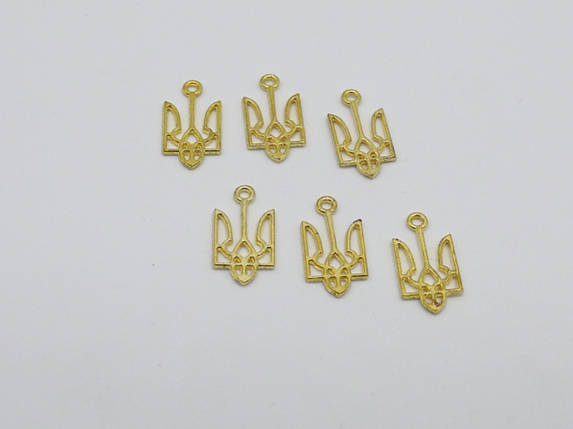 Тризуб України. Заготовка. Колір "золото". 12х23мм. Неліквідний товар, фото 1