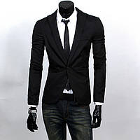 Мужской классический пиджак на каждый день, синий и черный черный, M
