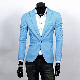 Чоловічий класичний піджак на кожен день Блакитний, M