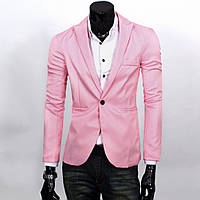 Мужской классический пиджак на каждый день, синий и черный розовый, M