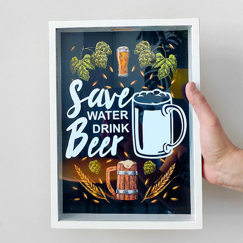 Скарбничка для кришок від пива Save water drink beer подарунок