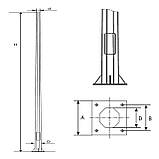 Опора освітлення металева оцинкована 12 метрів PO-191-F(4) фланець 300x400 стовп світла, фото 2