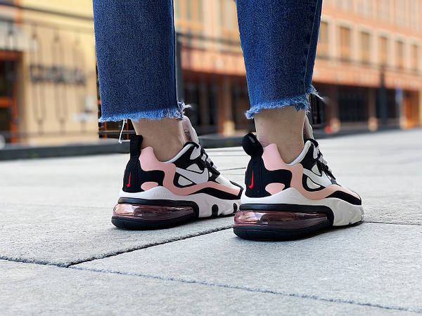Nike air max 270 react black/white-bleached coral top