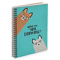 Блокнот Sketchbook (прямоуг.) What are you drowing? подарок