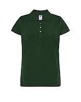 Женская рубашка-поло JHK, Polo Regular Lady, темно-зеленая футболка поло, размер XL