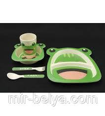 НАБІР БАМБУКОВИХ Набір дитячої бамбуковій посуду 5 предметів СУДИ, фото 1