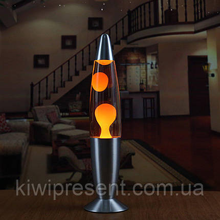 Лава лампа з парафіном 35 см помаранчева нічник світильник воскова лампа Magma Lamp парафінова лампа, фото 2