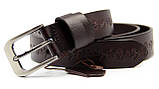 Стильний чоловічий класичний ремінь з натуральної шкіри, фото 2
