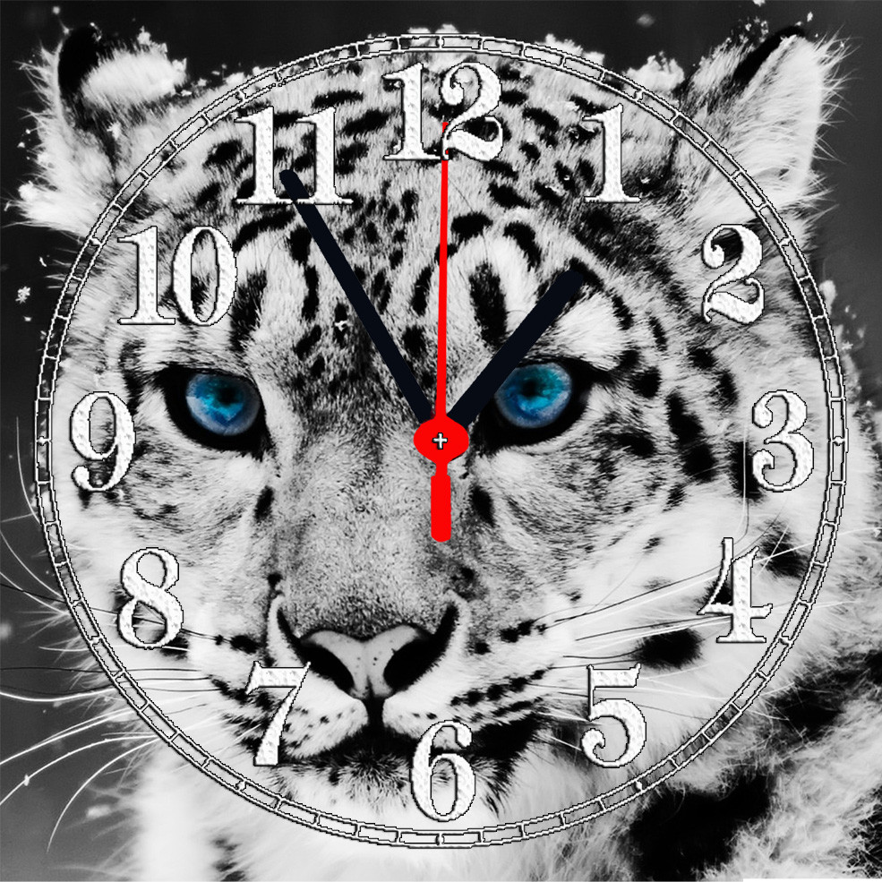 Годинники настінні "Білий тигр" скляні