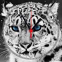 Часы настенные "Белый тигр" стеклянные