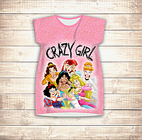 Платье-туника 3D для девушек Crazy Girl Взрослые и детские размеры