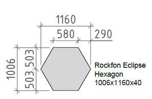 Акустичний дизайнерський острів Rockfon Eclipse ШЕСТИУГОЛЬНИК 1160х40 мм, фото 4