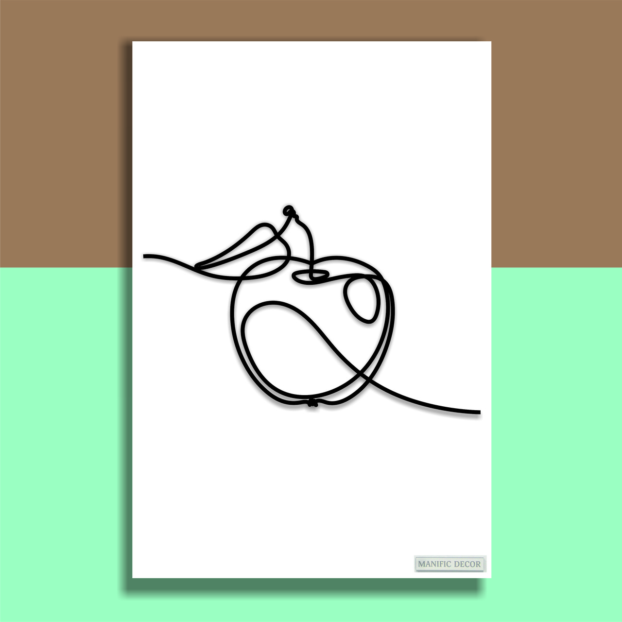 Картина на холсті інтер'єрна абстрактна настінна арт панно Manific Decor "Apple / Яблуко"