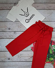 Гарний літній костюм із кюлотами для дівчаток розмір 134