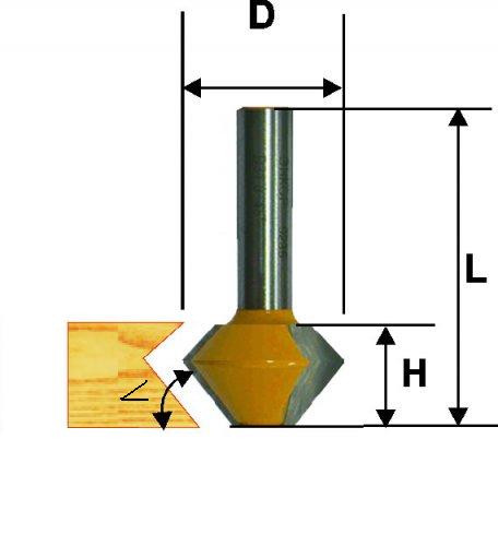 Кромочная Фреза конусна ф38.1х22.2, 45°, хв.12мм (арт.10641)