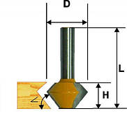 Кромочная Фреза конусна ф41.3х22.2, 30/60°, хв.12мм (арт.10640)