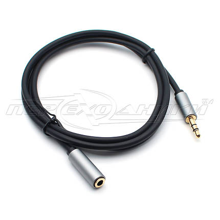 Аудіокабель подовжувач AUX 3.5 mm jack (висока якість), 1 м, фото 3