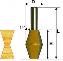 Кромочная Фреза конусна ф28.6х45, 14°, хв.12мм (арт.10643)